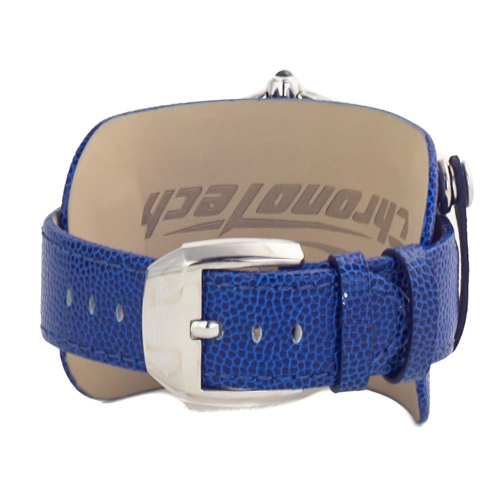 Chronotech Silberne Edelstahl-Armbanduhr