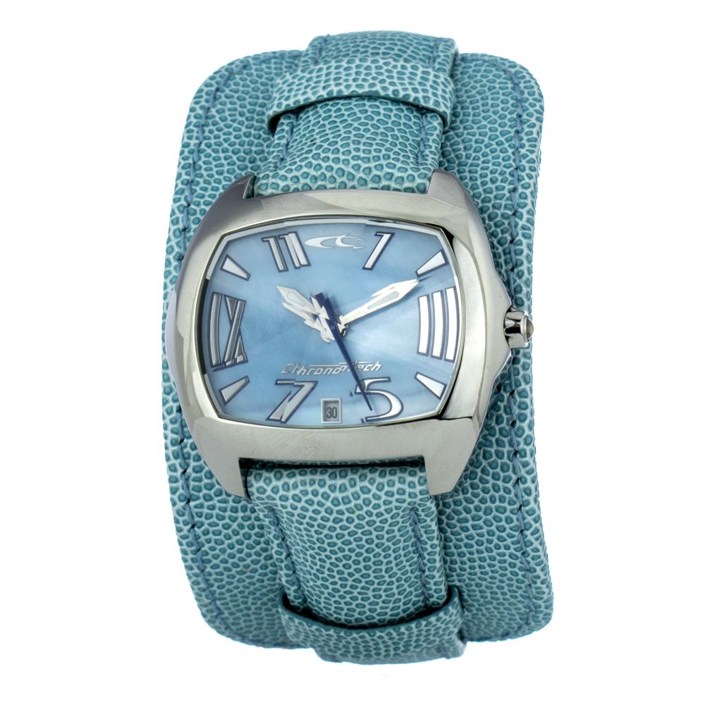 Chronotech Grüne Leder-Kleidungsuhr