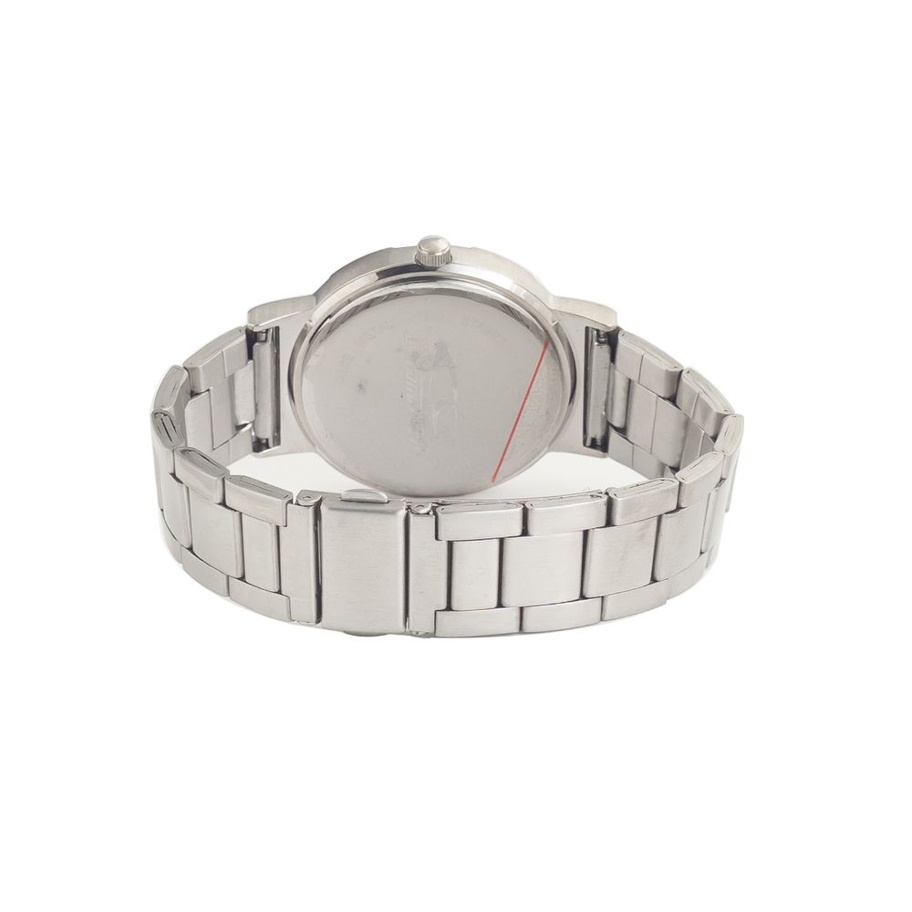 Chronotech Silberne Edelstahl-Armbanduhr
