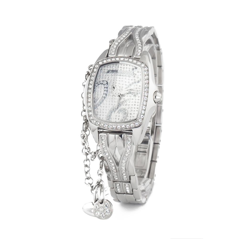 Chronotech Silberne Armbanduhr aus Edelstahl
