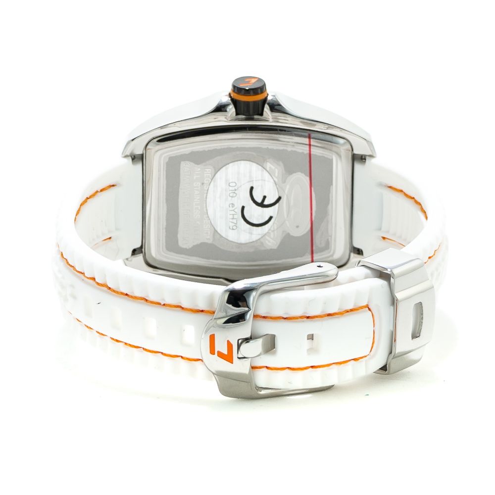 Chronotech Weiße Gummikleidungsuhr