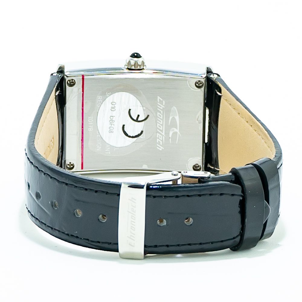 Chronotech Silberne Edelstahl-Armbanduhr