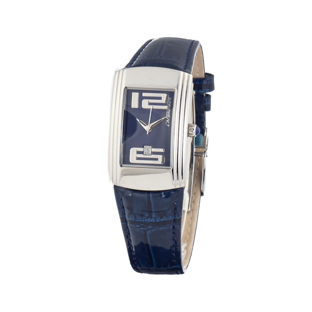 Chronotech Blaue Leder-Kleidungsuhr