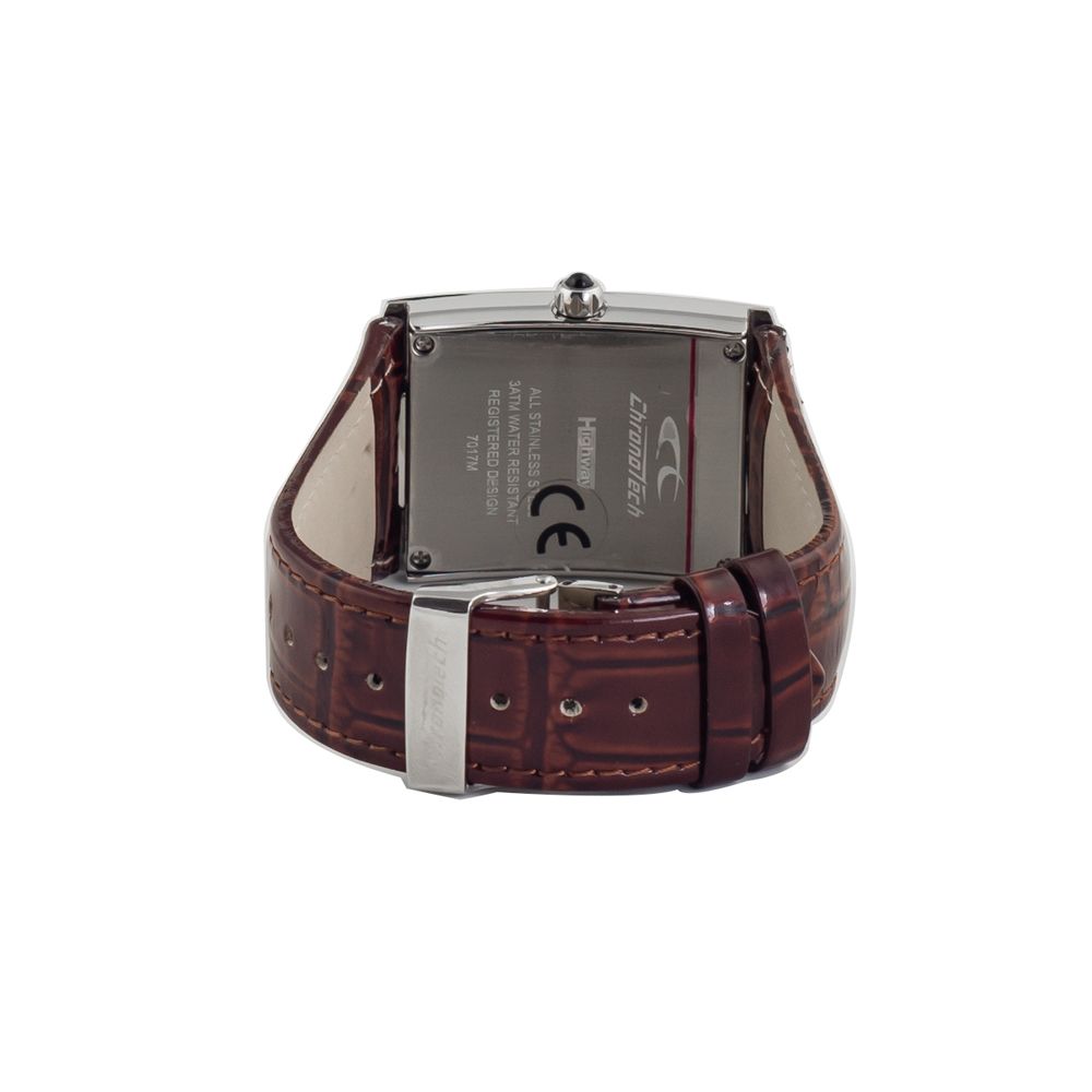 Chronotech Braune Leder-Dress-Watch