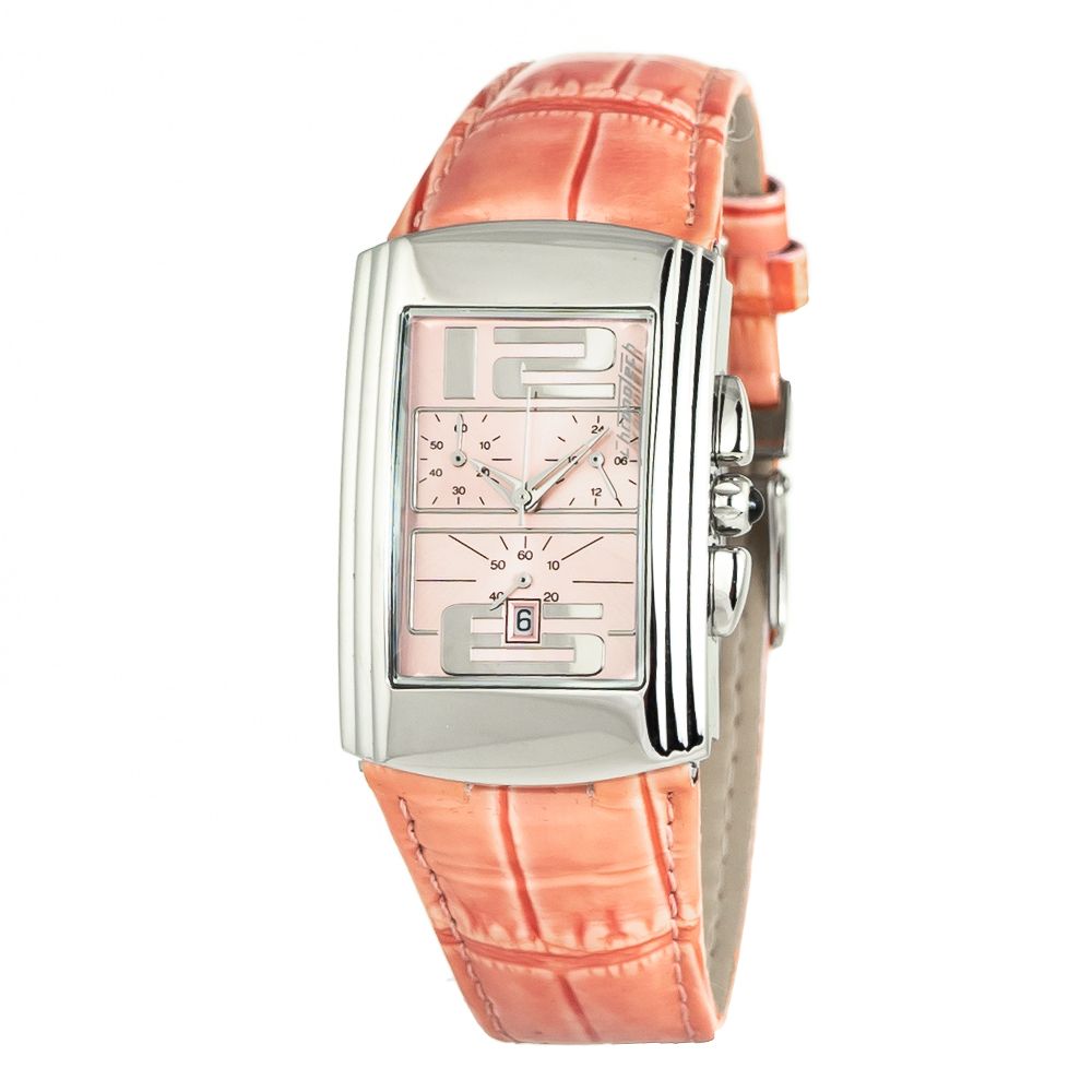 Chronotech Buntes Leder-Kleidungsstück-Armbanduhr