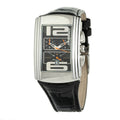 Chronotech Schwarze Leder-Armbanduhr