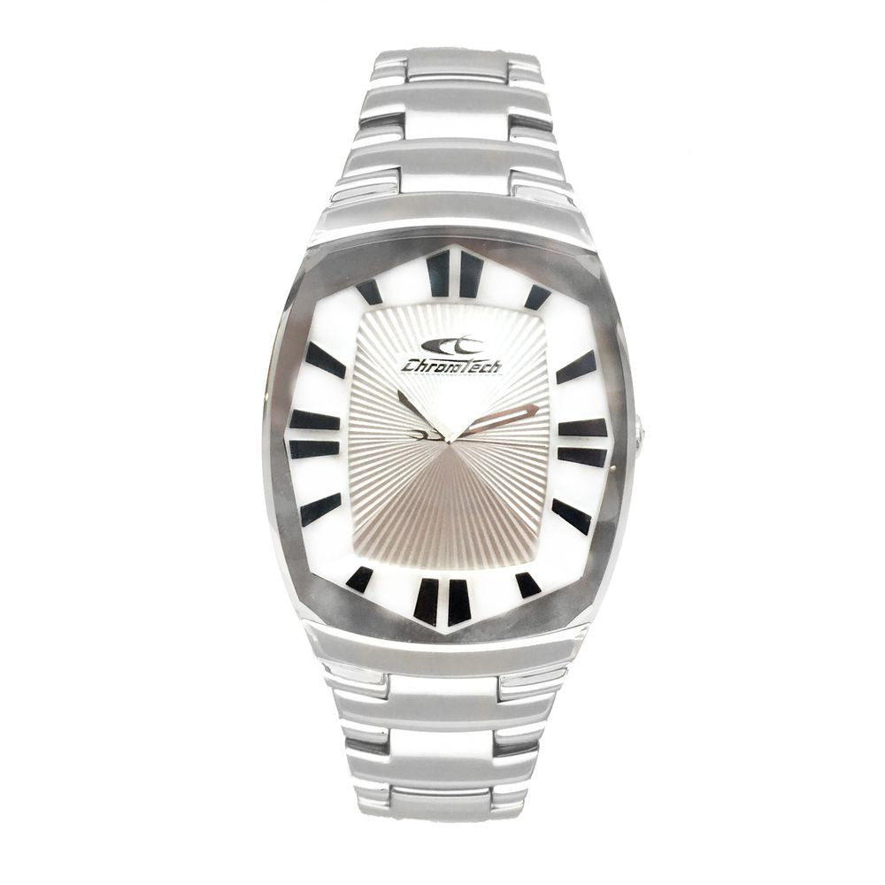 Chronotech Silberne Armbanduhr aus Edelstahl