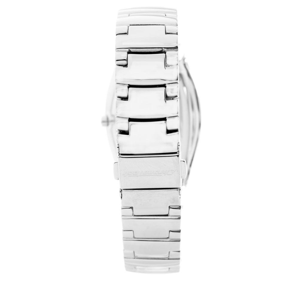 Chronotech Silberne Edelstahl-Armbanduhr