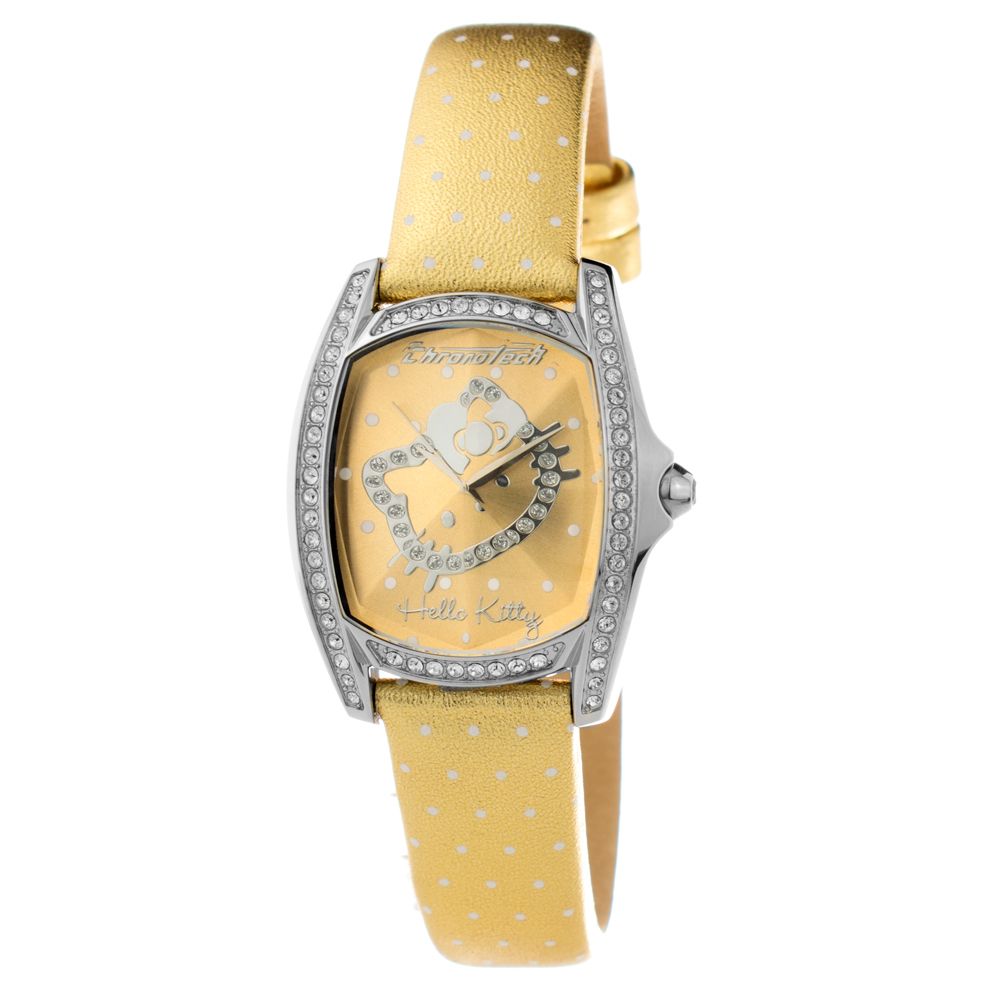 Chronotech Goldene Leder-Kleidungsuhr