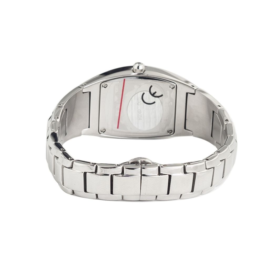 Chronotech Silberne Edelstahl-Armbanduhr