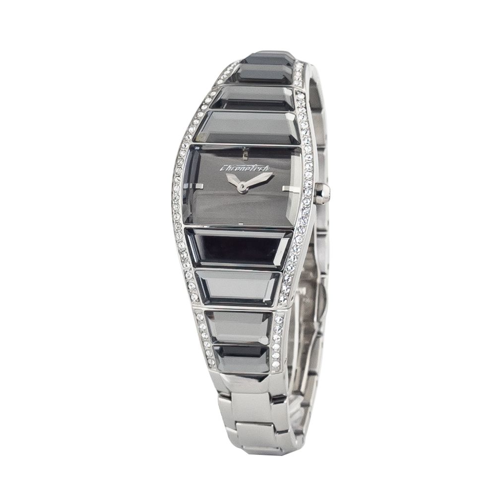 Chronotech Silberne Armbanduhr aus Edelstahl