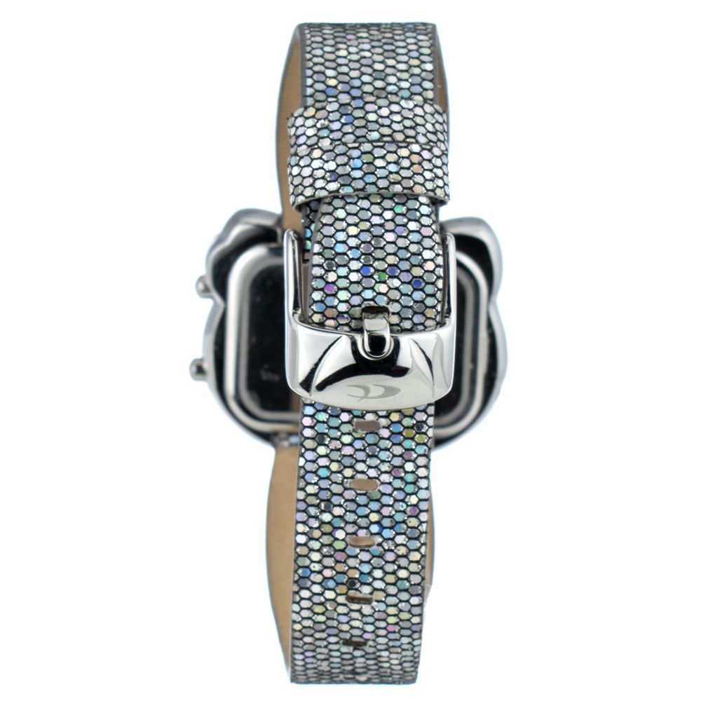 Chronotech Silberne Leder-Kleidungsuhr