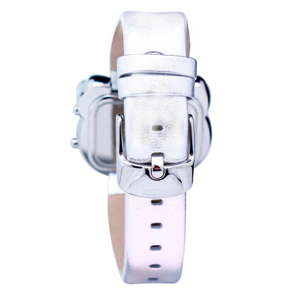 Chronotech Silberne Digitaluhr aus Leder
