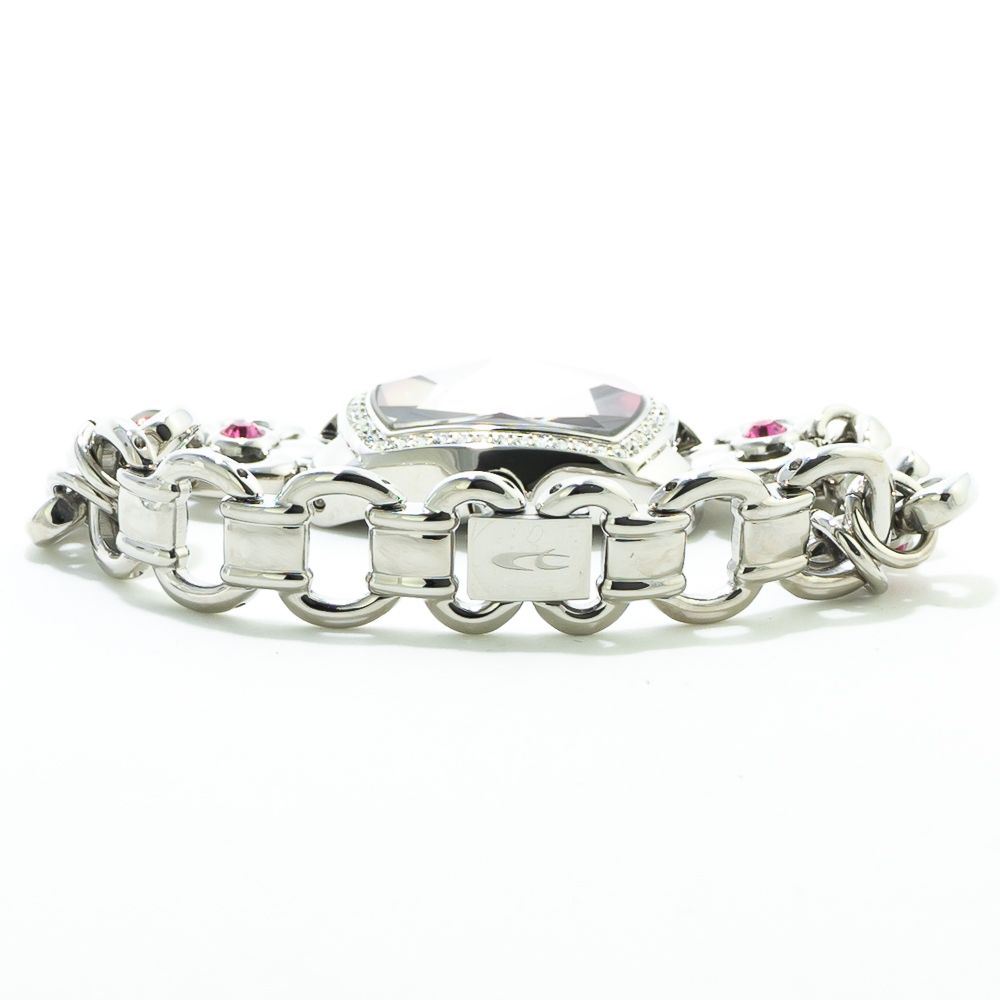 Chronotech Silberne Edelstahl-Armbanduhr