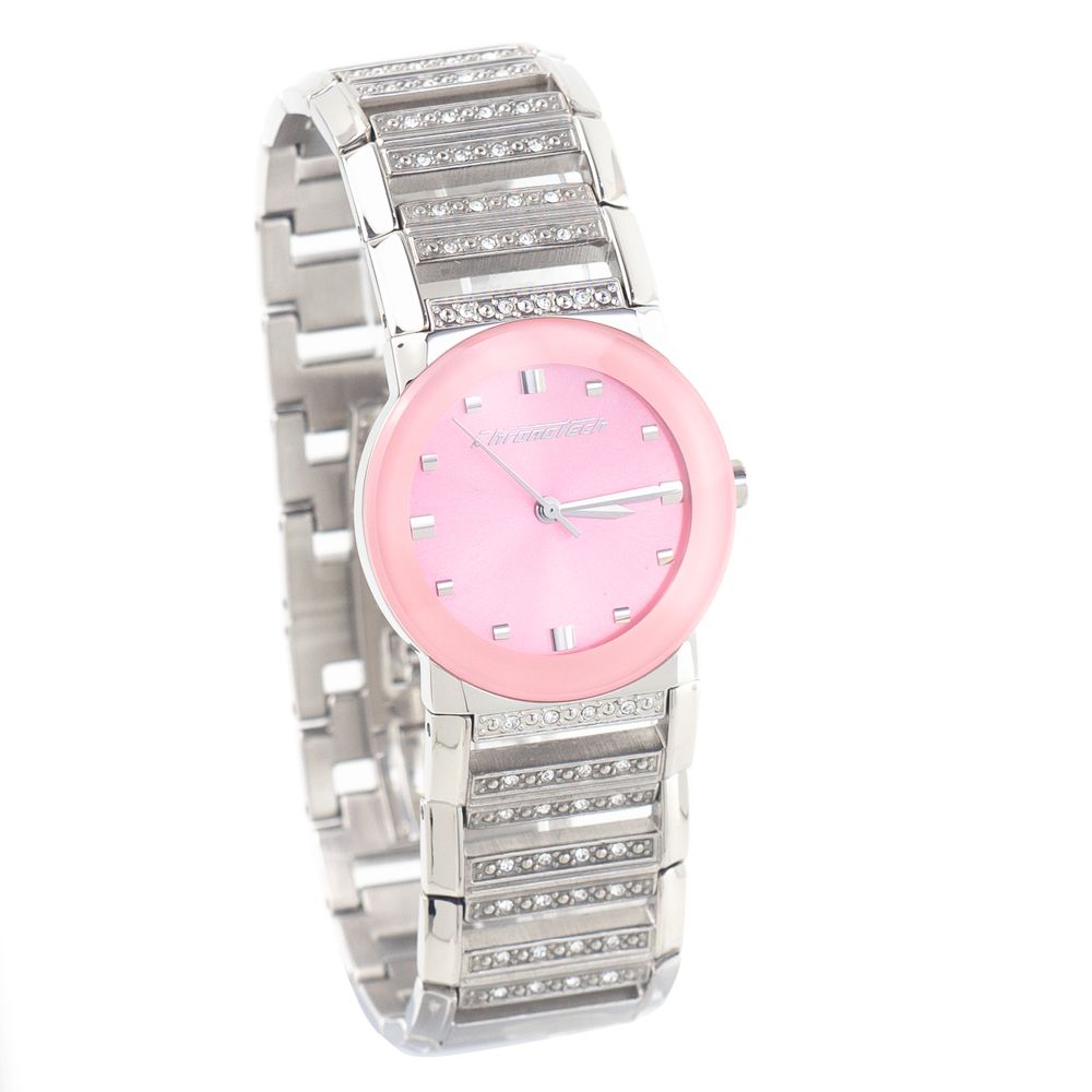 Chronotech Silberne Edelstahl-Dress-Watch