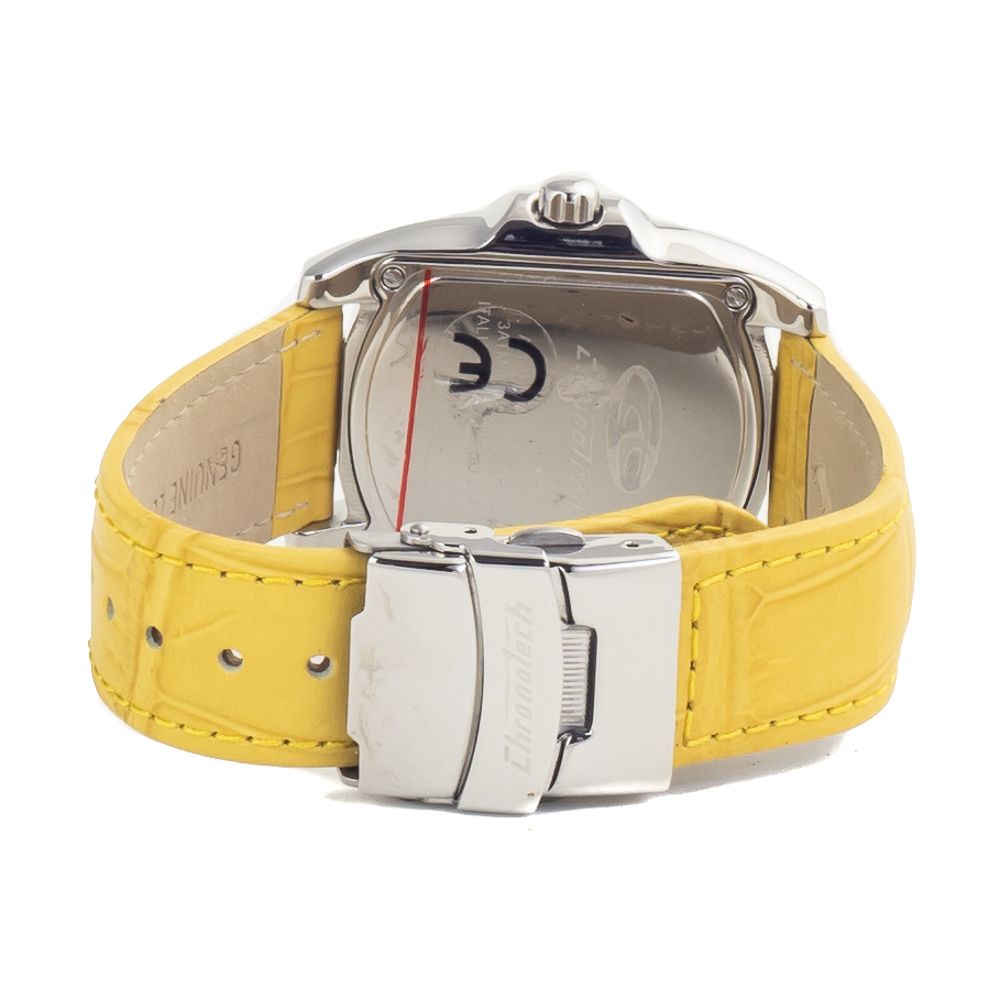 Chronotech Gelbe Leder-Kleidungsuhr