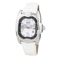 Chronotech Elegante weiße Leder-Armbanduhr