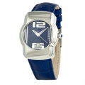 Chronotech Elegante blaue Leder-Armbanduhr