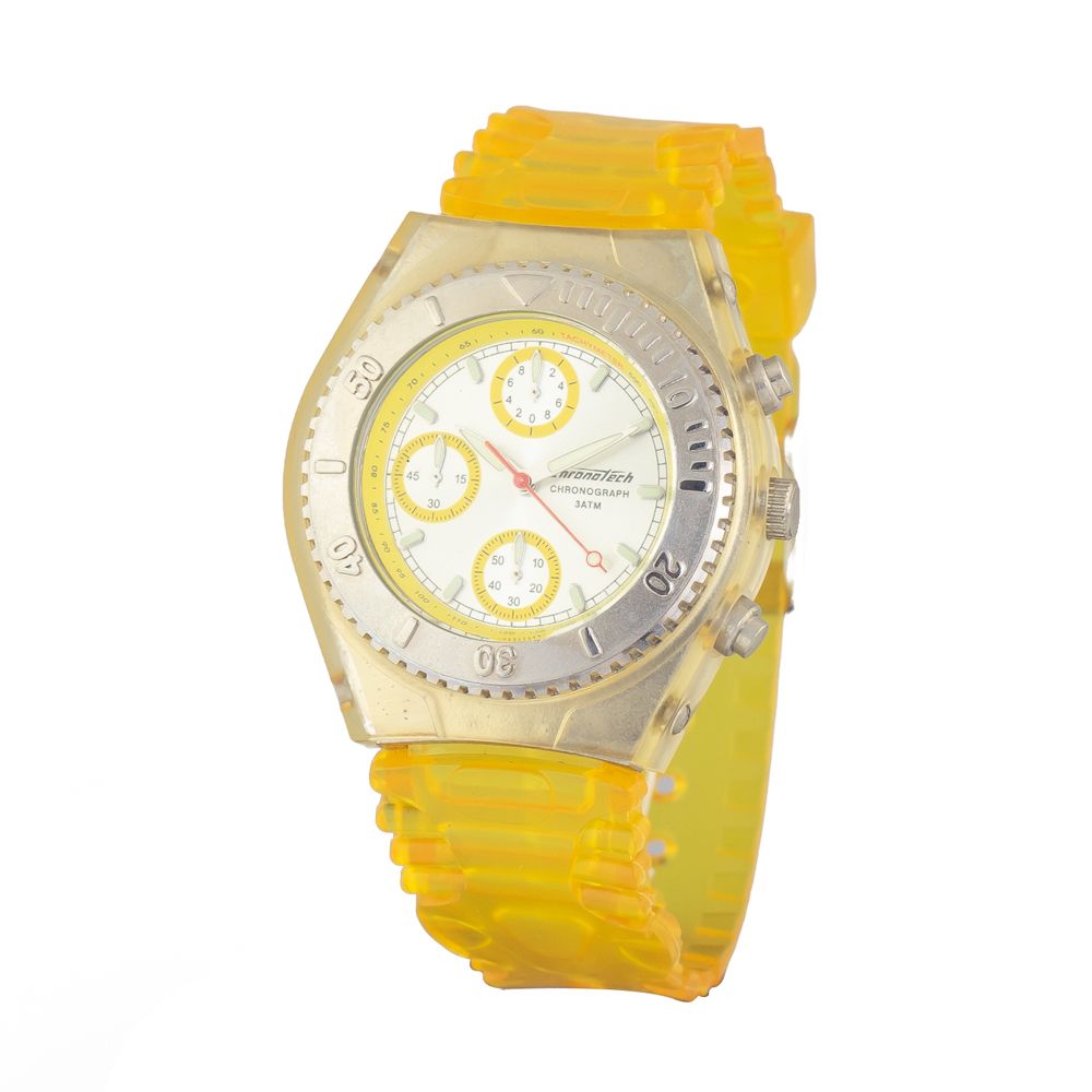 Chronotech Gelbe Gummisportuhr