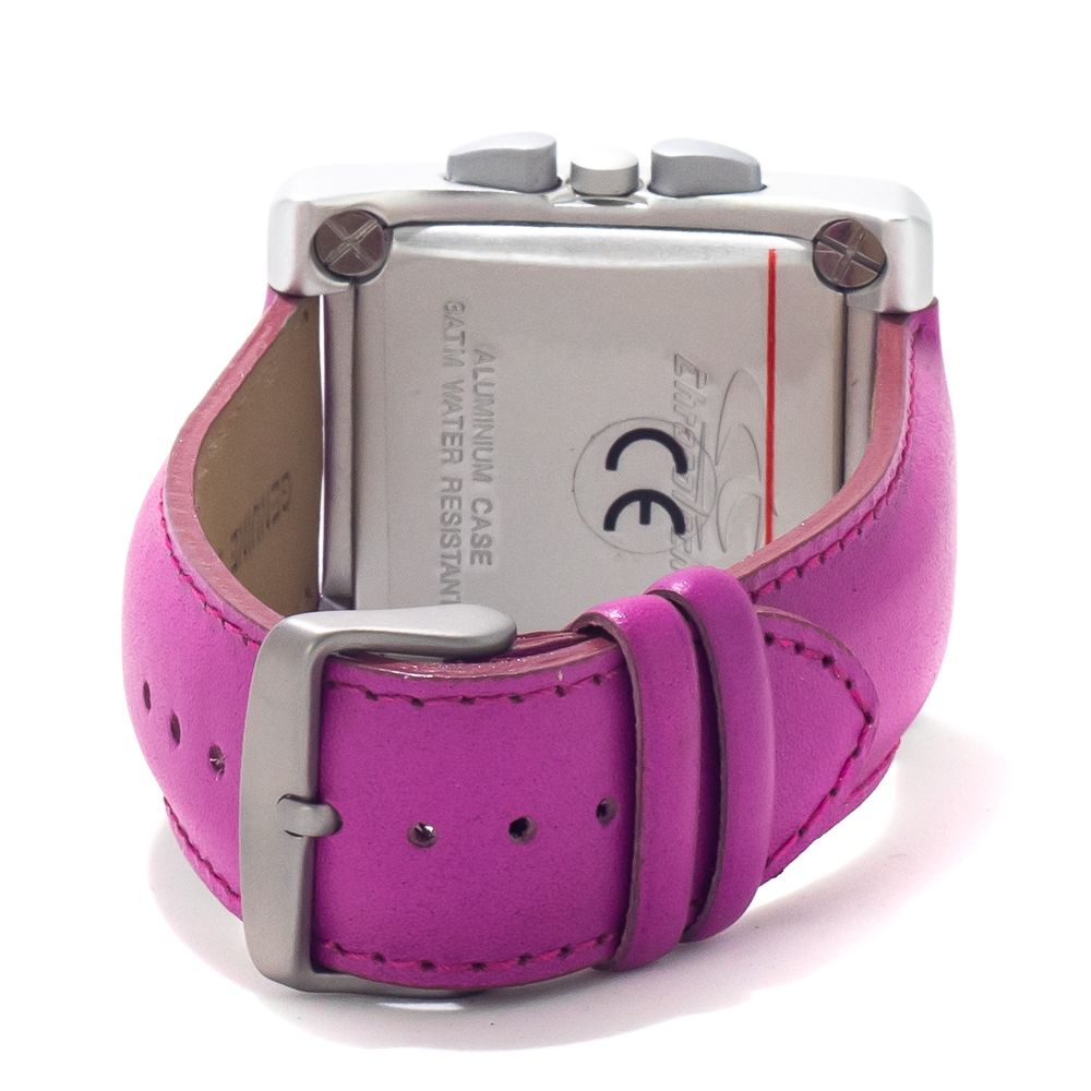 Chronotech Lila Leder-Kleidungsuhr