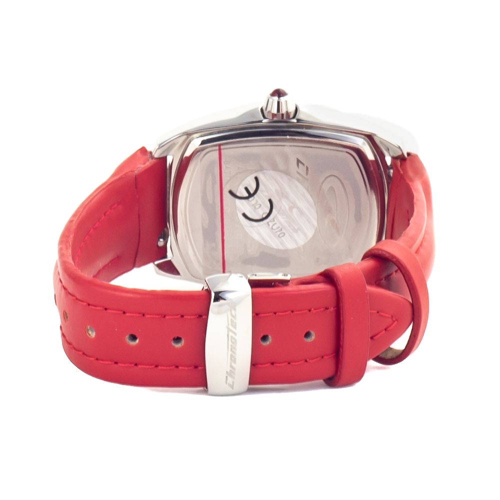 Chronotech Rote Leder-Kleid-Uhr