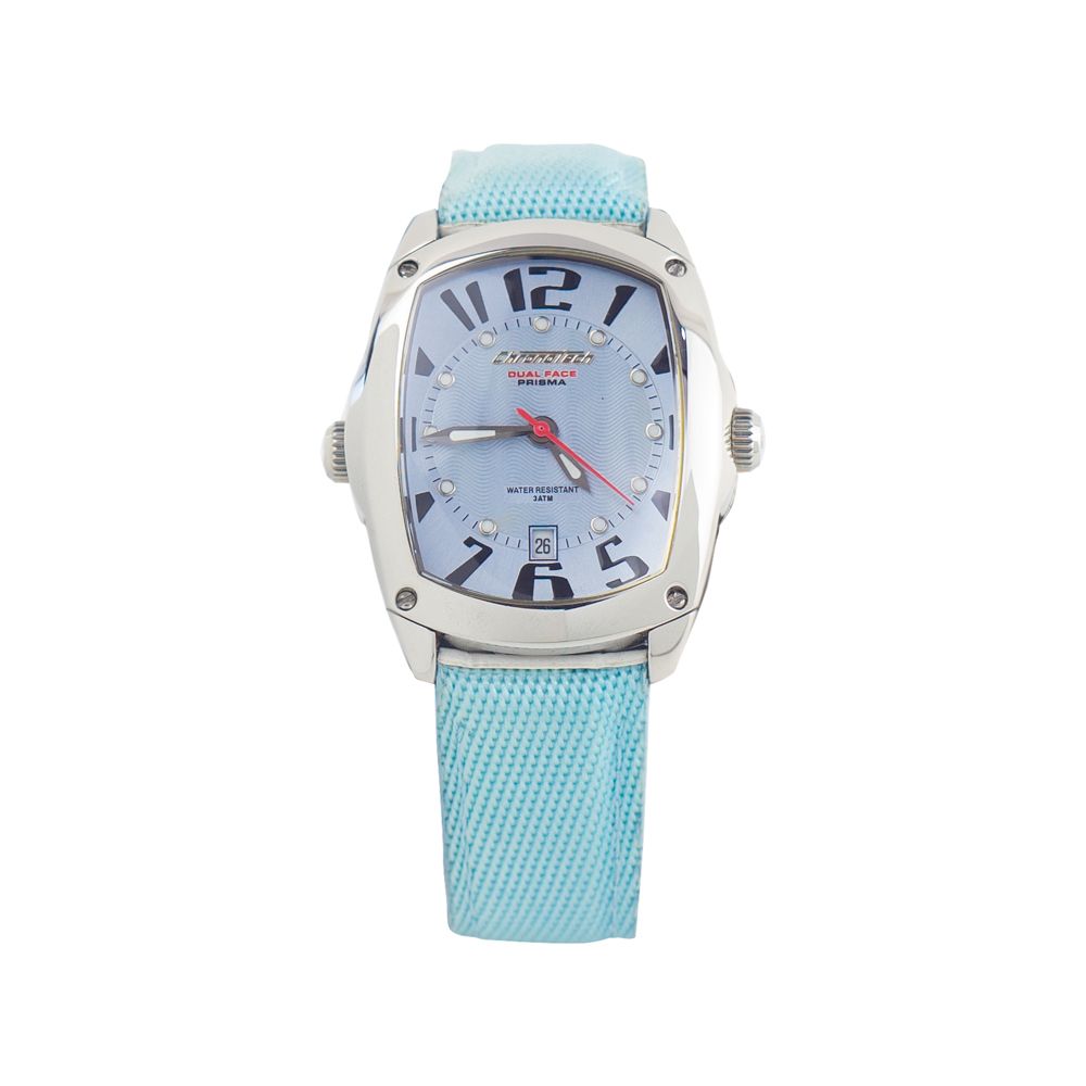 Chronotech Elegante blaue Leder-Armbanduhr