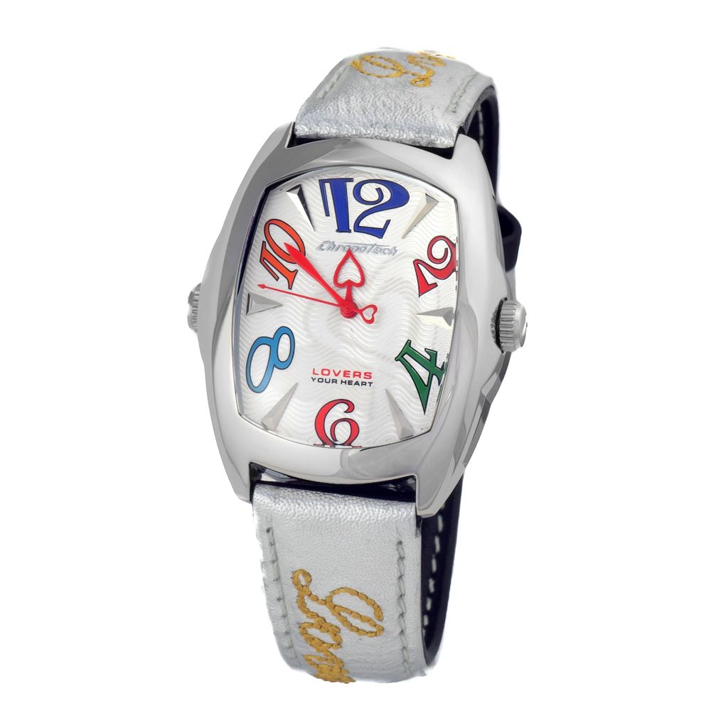 Chronotech Schwarze Leder-Kleidungsuhr