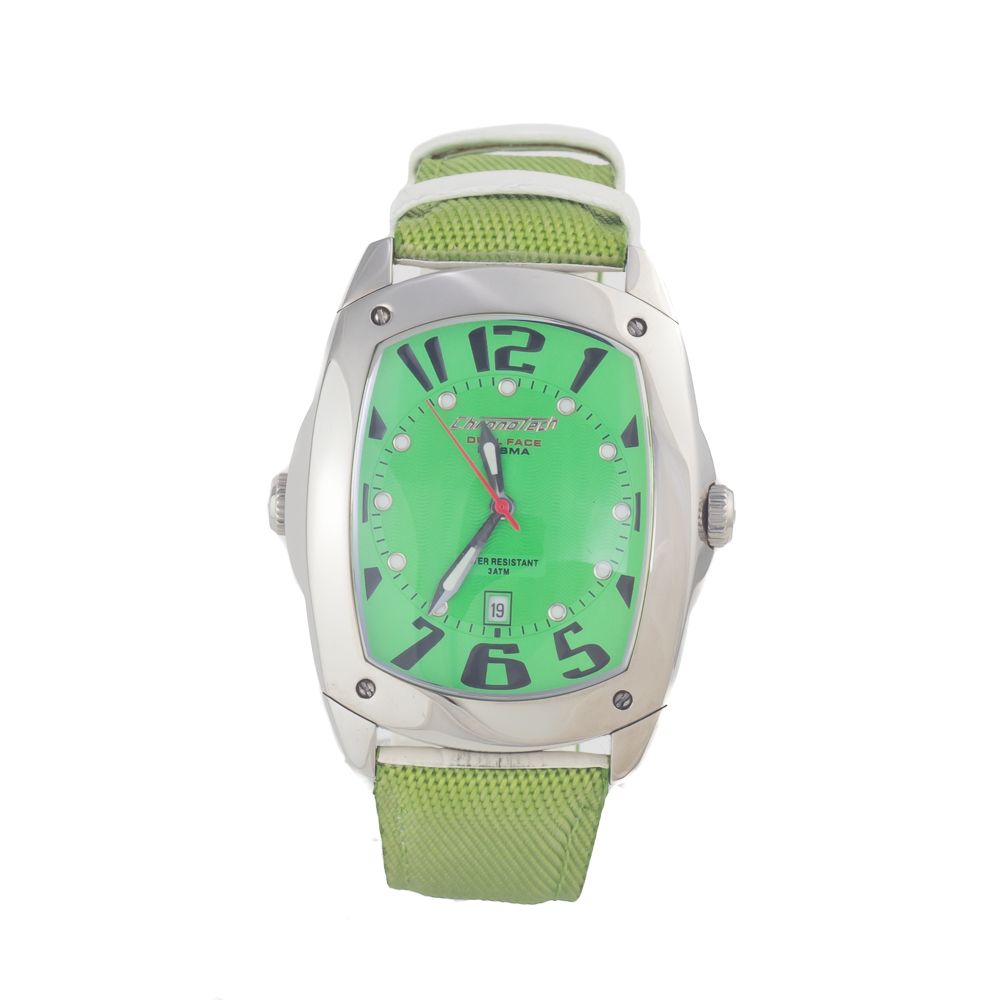 Chronotech Grüne Leder-Kleidungsuhr