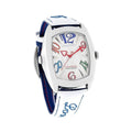 Chronotech Elegante blaue Leder-Armbanduhr