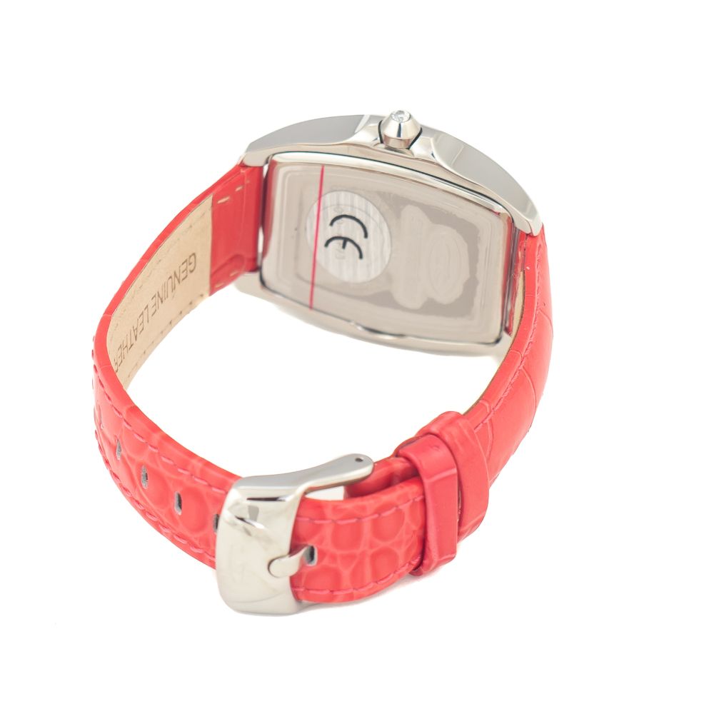 Chronotech Rote Leder-Kleid-Uhr