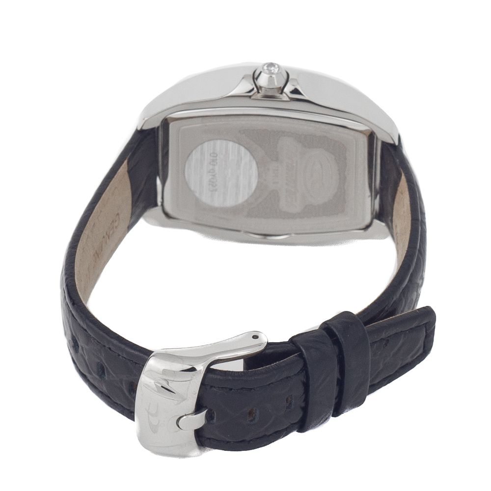 Chronotech Schwarze Leder-Kleidungsuhr