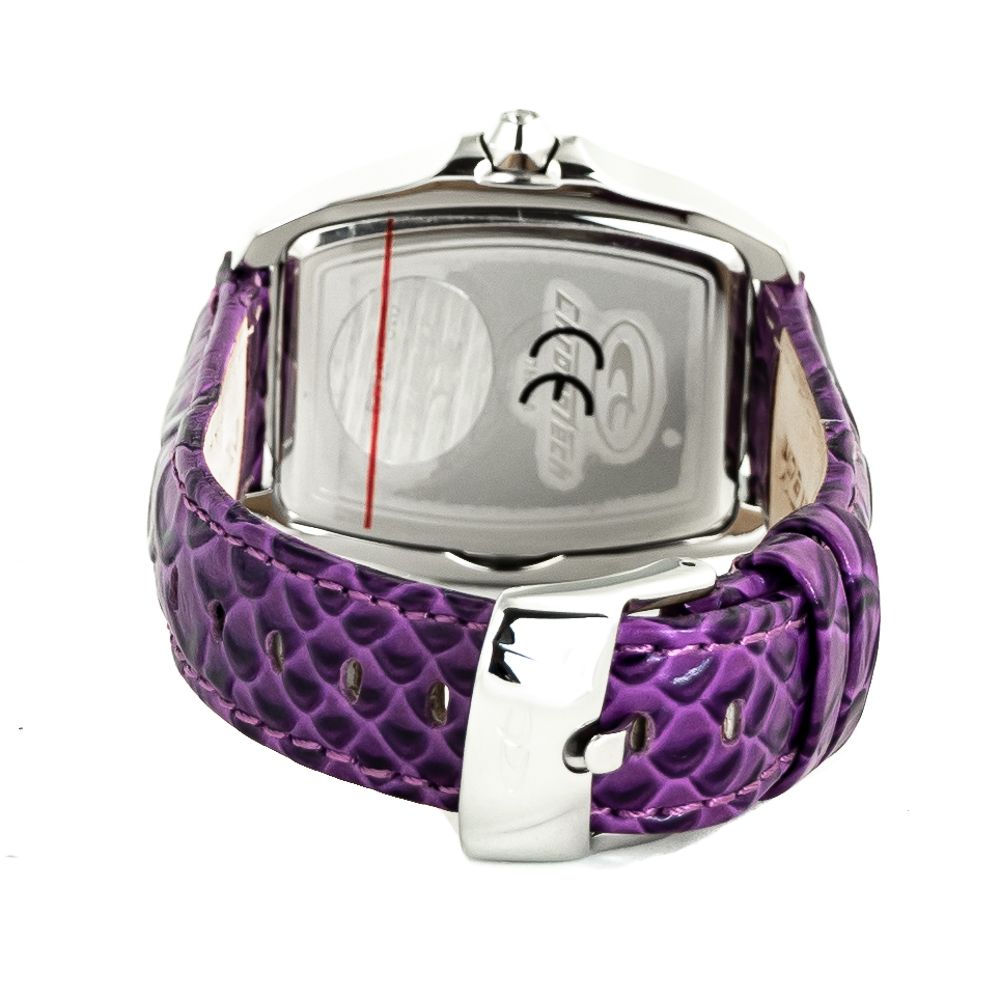 Chronotech Lila Leder-Kleidungsuhr