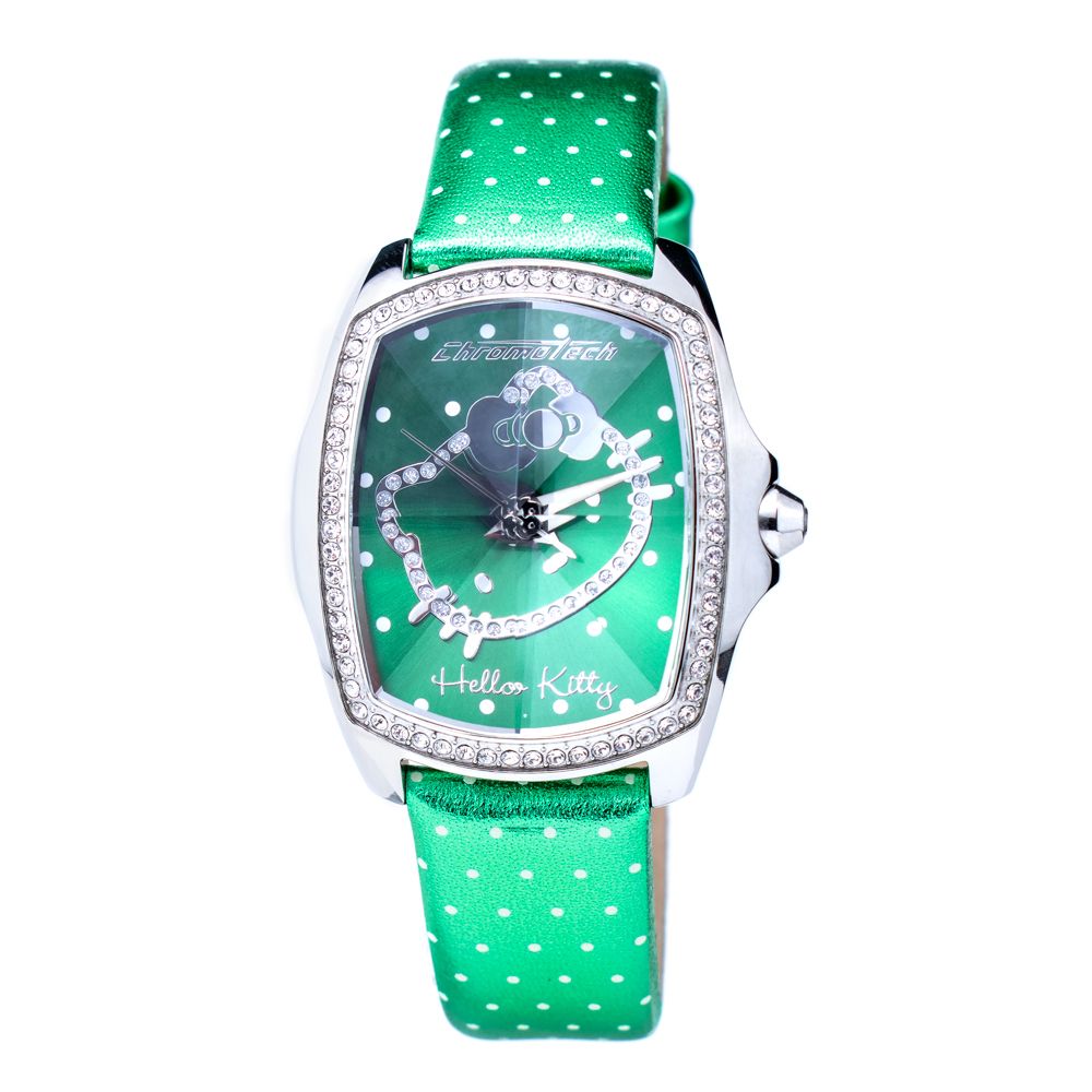Chronotech Grüne Leder-Kleidungsuhr
