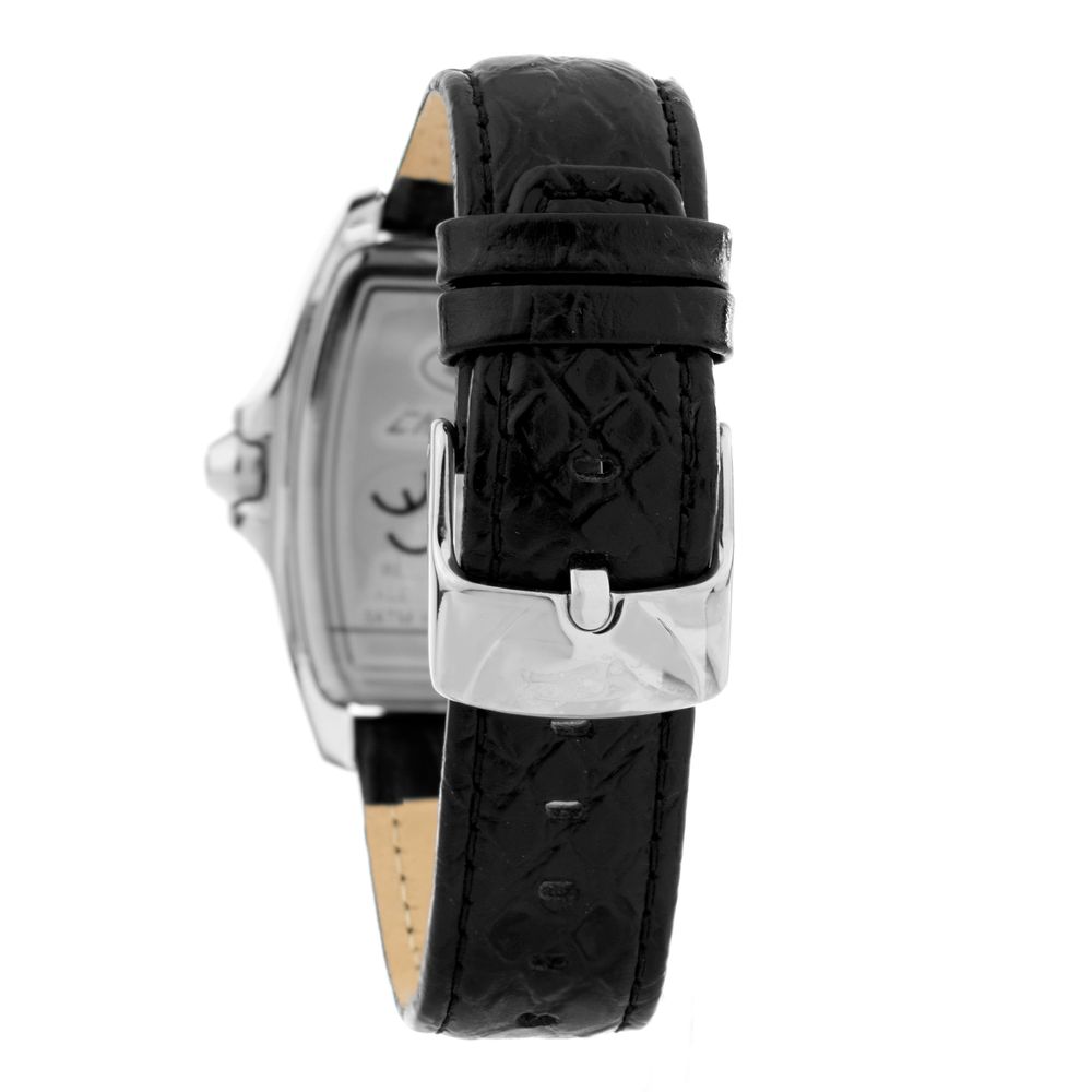 Chronotech Schwarze Leder-Kleidungsuhr