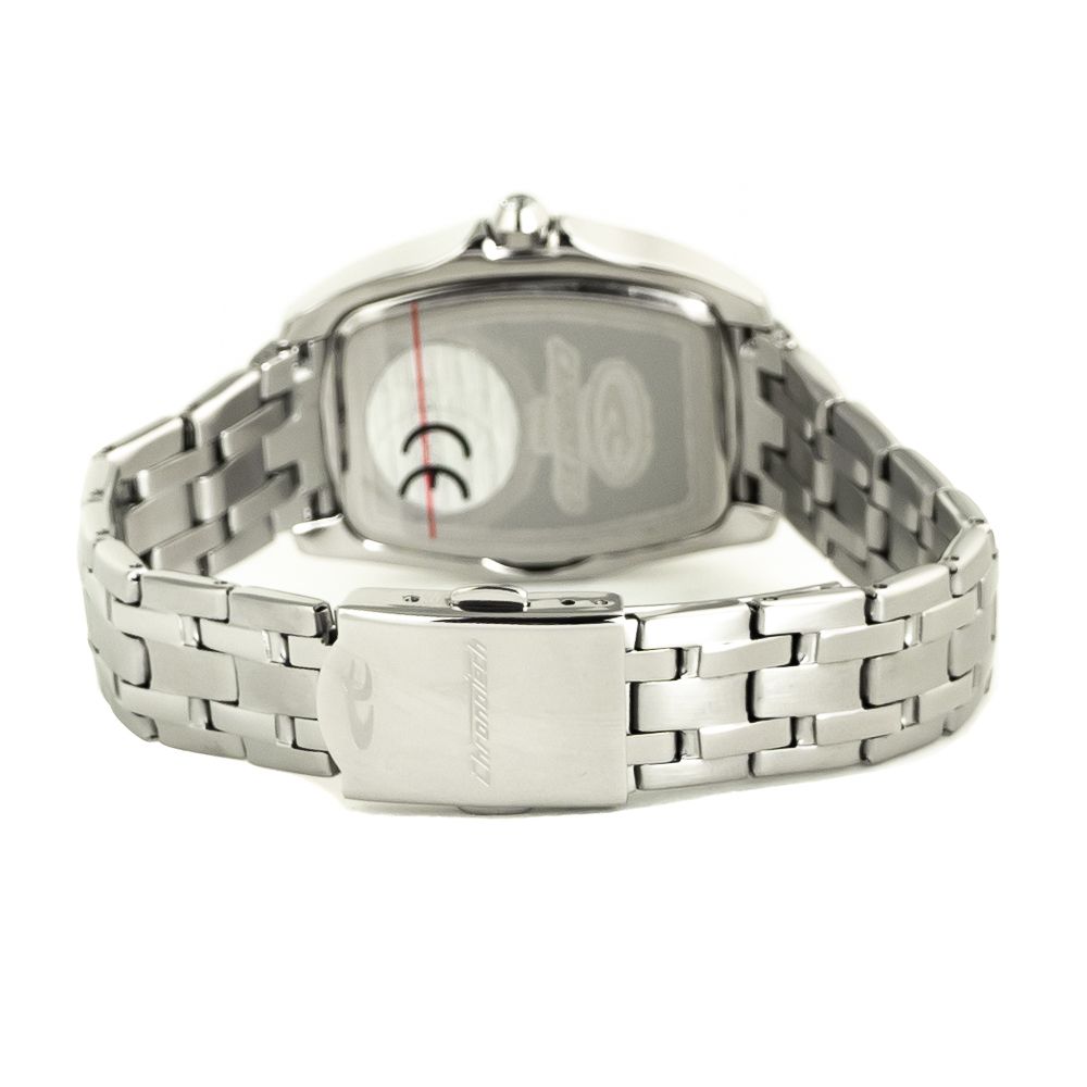 Chronotech Silberne Edelstahl-Armbanduhr