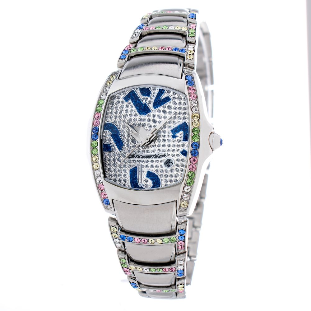 Chronotech Silberne Armbanduhr aus Edelstahl