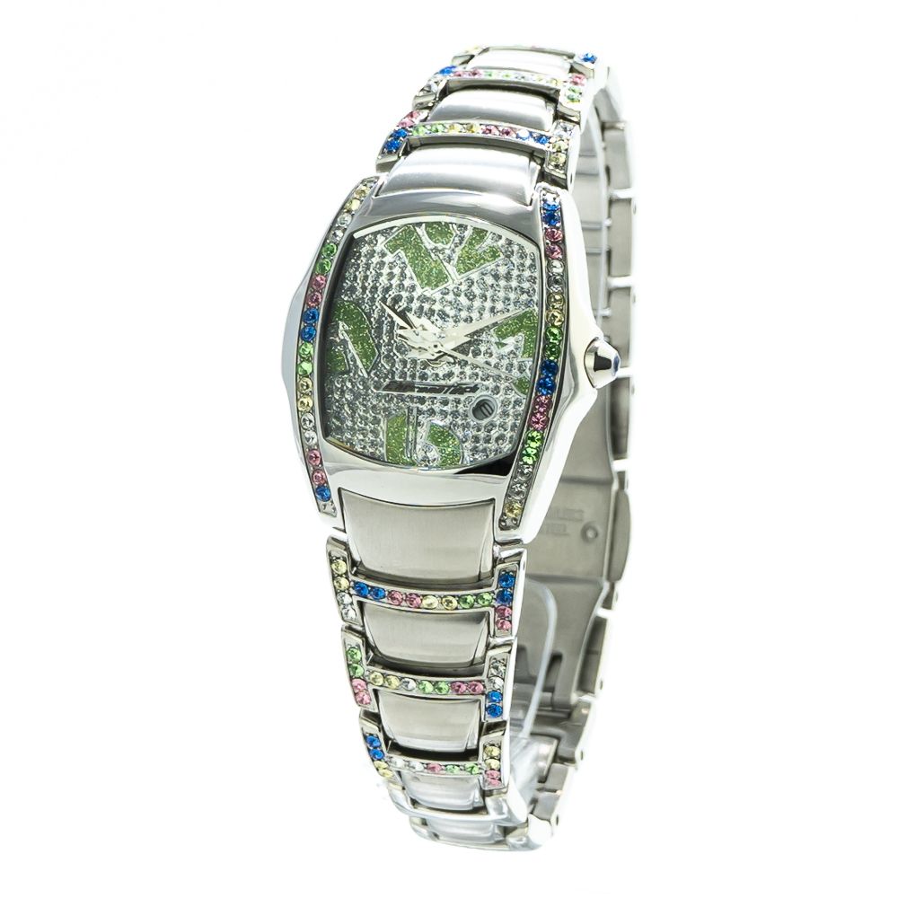 Chronotech Silberne Sportuhr aus Edelstahl