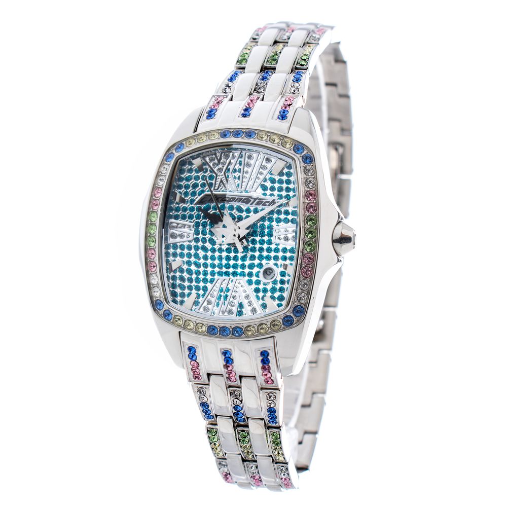 Chronotech Silberne Armbanduhr aus Edelstahl