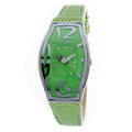 Chronotech Grüne Leder-Armbanduhr