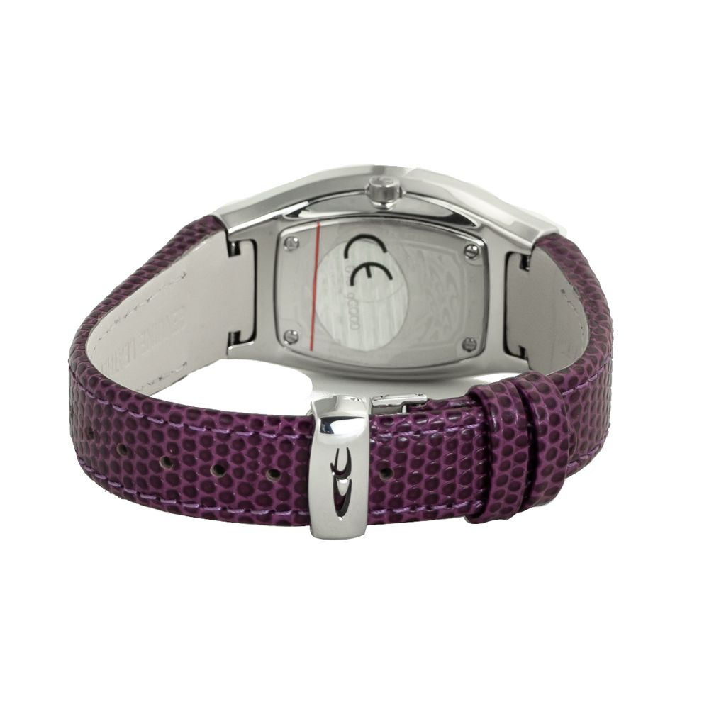 Chronotech Lila Leder-Kleidungsuhr