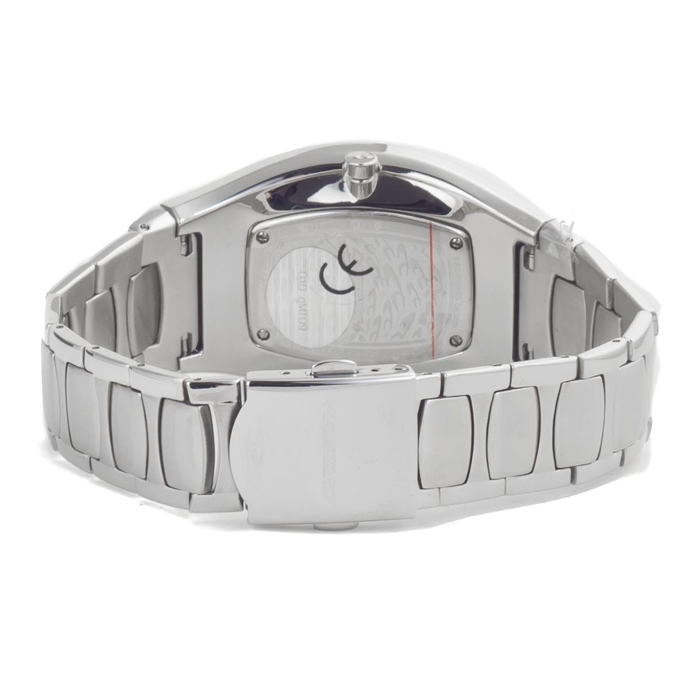 Chronotech Silberne Edelstahl-Armbanduhr
