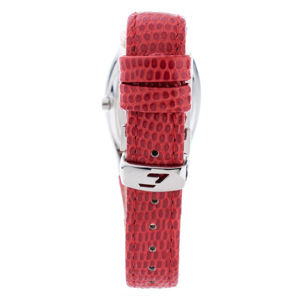 Chronotech Rote Leder-Kleid-Uhr