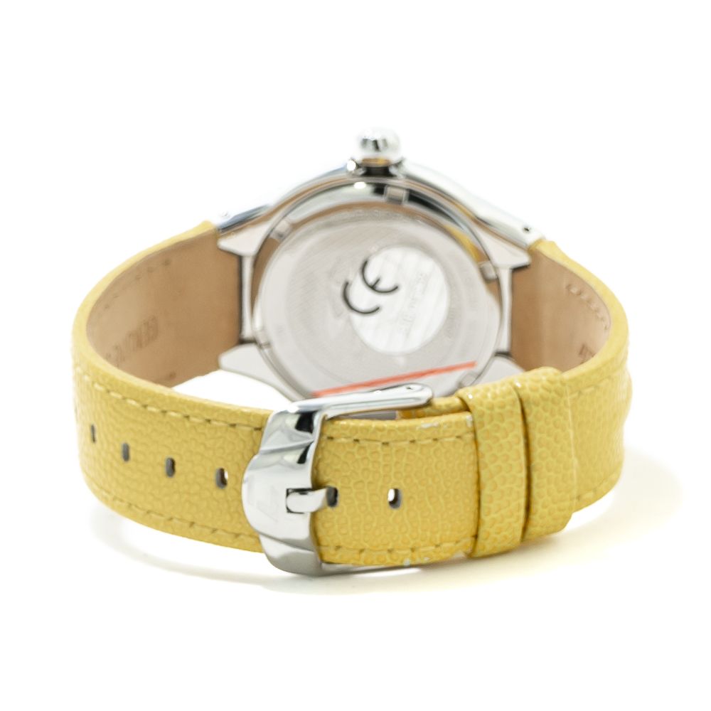 Chronotech Gelbe Leder-Armbanduhr