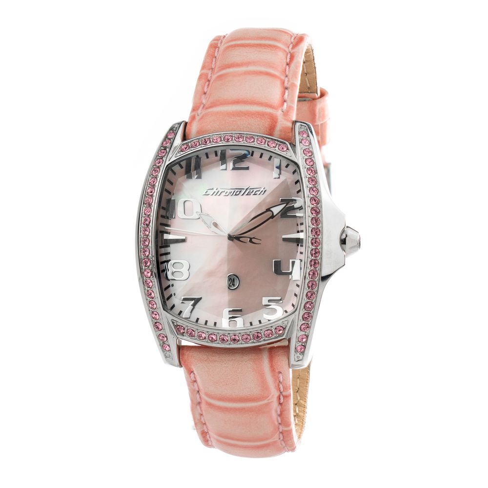 Chronotech Buntes Leder-Kleidungsstück-Armbanduhr