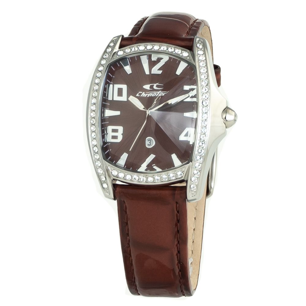 Chronotech Braune Leder-Dress-Uhr
