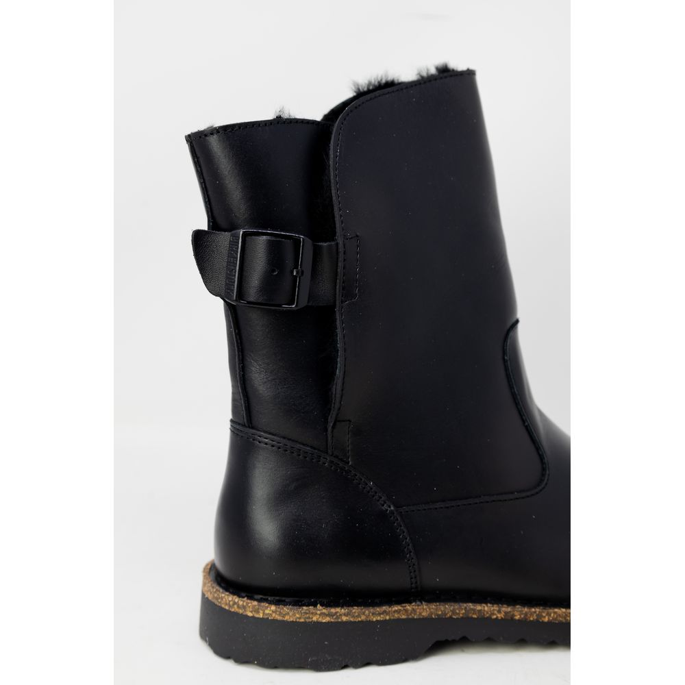 Birkenstock Schwarze Leder-Stiefeletten