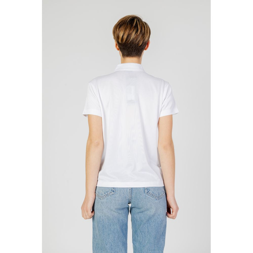 Blauer T-Shirt aus weißem Polyester