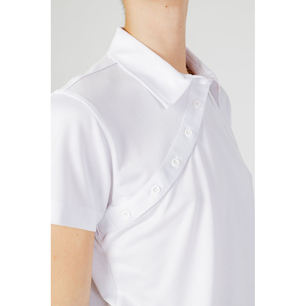 Blauer T-Shirt aus weißem Polyester
