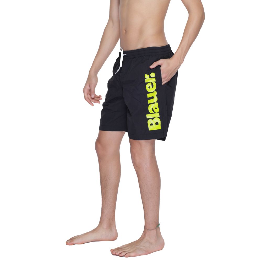 Blauer Schwarze Badeshorts aus Polyamid
