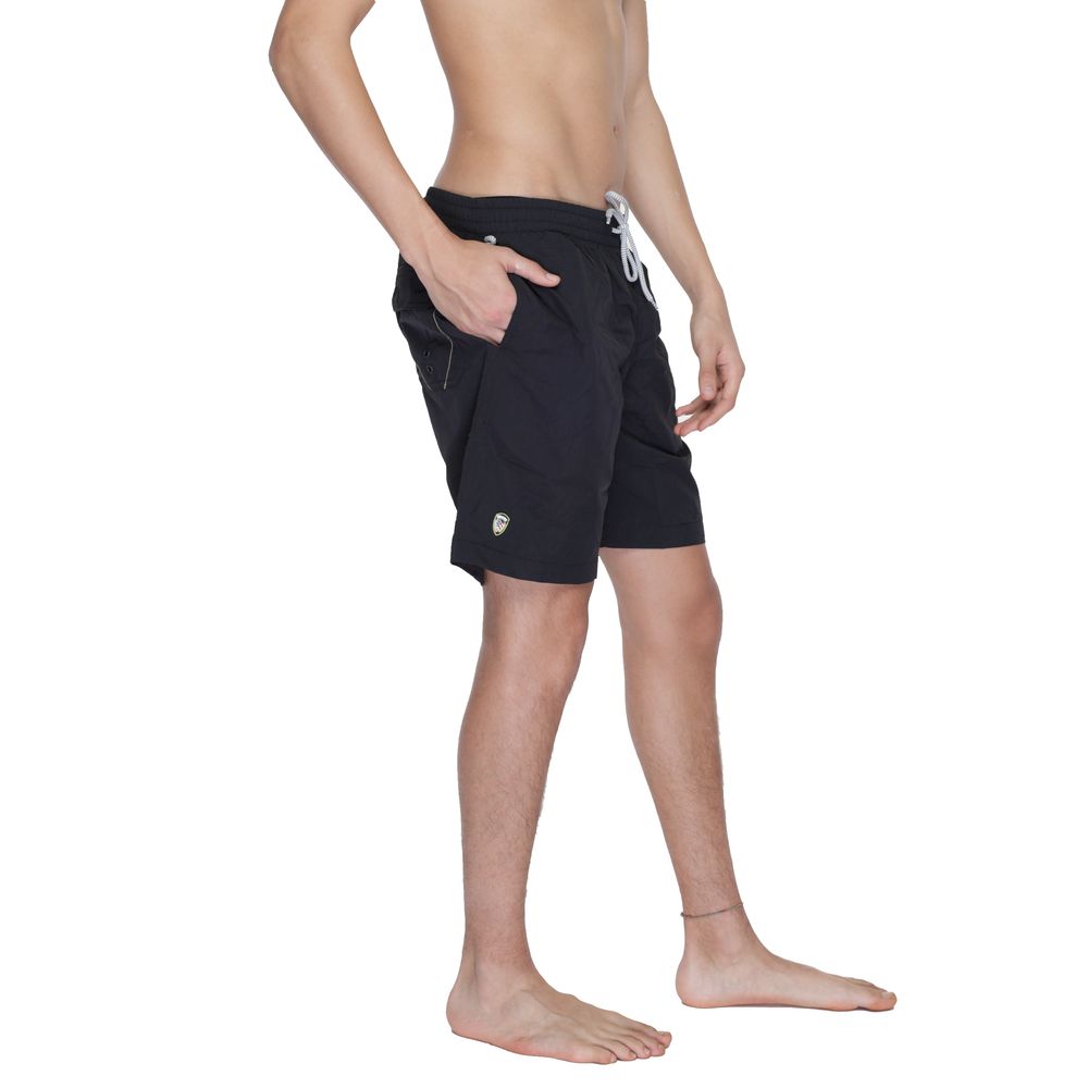 Blauer Schwarze Badeshorts aus Polyamid